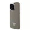 Guess PU Grained Triangle Logo tok, iPhone 16 Pro Max - barna