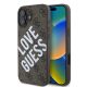 Guess PU Leather 4G Big Love Logo MagSafe tok, iPhone 16 - barna