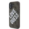 Guess PU Leather 4G Big Love Logo MagSafe tok, iPhone 16 - barna