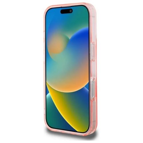 Guess IML Glitter Ring MagSafe tok, iPhone 16 Pro - rózsaszín