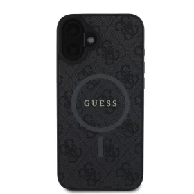   Guess PU Leather 4G Colored Ring MagSafe tok, iPhone 16 - fekete