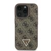 Guess PU 4G Strass Triangle Metal Logo tok, iPhone 16 Pro - barna