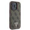 Guess PU 4G Strass Triangle Metal Logo tok, iPhone 16 Pro - barna