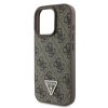 Guess PU 4G Strass Triangle Metal Logo tok, iPhone 16 Pro - barna