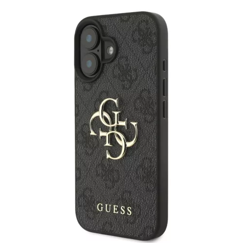 Guess PU 4G Metal Logo tok, iPhone 16 - szürke