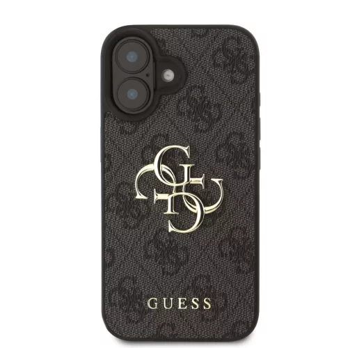 Guess PU 4G Metal Logo tok, iPhone 16 - szürke