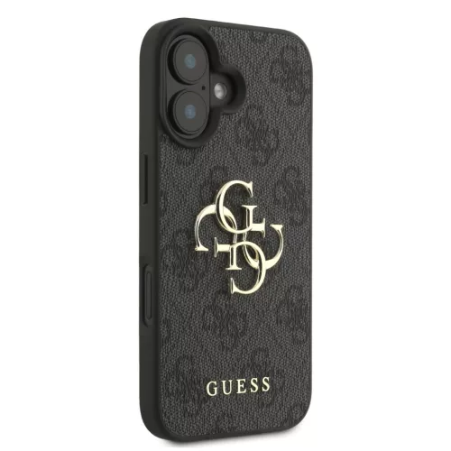 Guess PU 4G Metal Logo tok, iPhone 16 - szürke