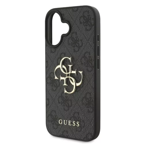Guess PU 4G Metal Logo tok, iPhone 16 - szürke