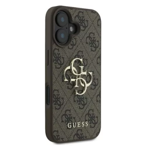 Guess PU 4G Metal Logo tok, Apple iPhone 16 - barna