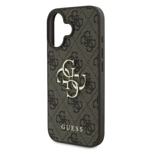 Guess PU 4G Metal Logo tok, Apple iPhone 16 - barna