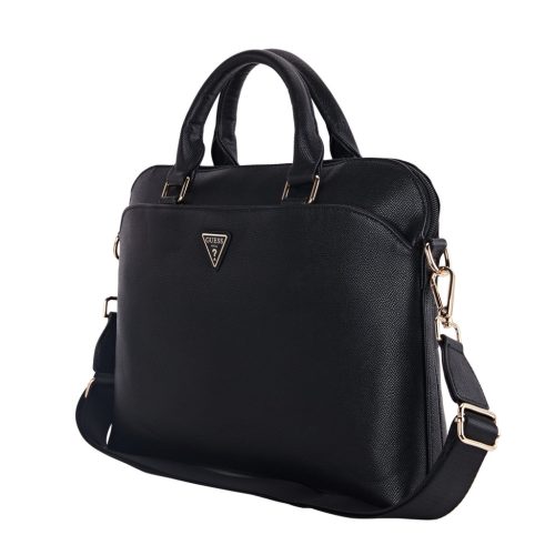 Guess PU Grained Triangle Logo Computer Bag 13/14/15" Black - fekete