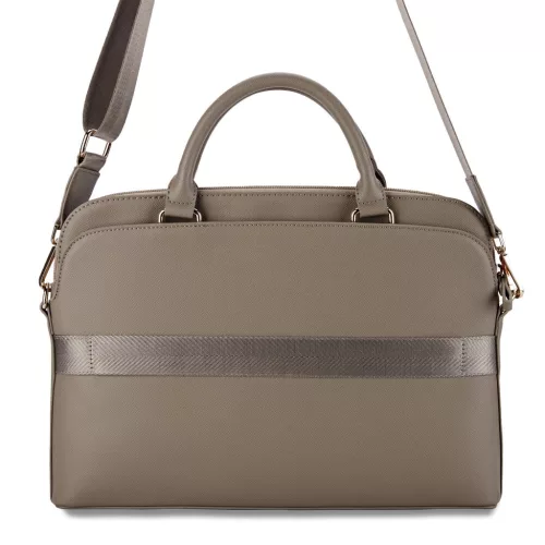 Guess PU Grained Triangle Logo Computer Bag 13/14/15" Brown - barna