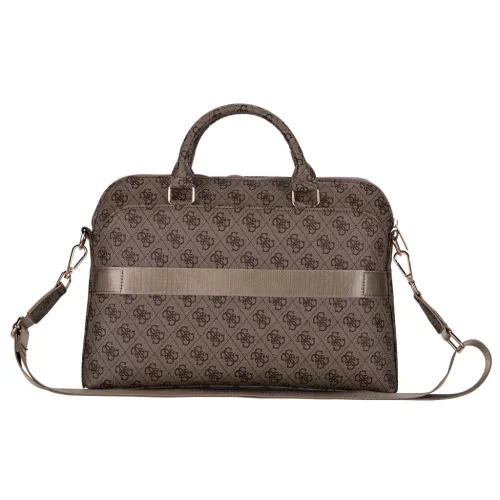 Guess PU 4G Triangle Logo Computer Bag 13/14/15" Brown - barna