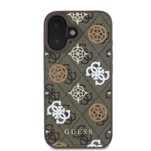 Guess PU 4G Peony MagSafe tok, iPhone 16 - barna