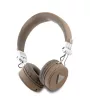 Guess PU Grained Triangle Logo ENC Wireless Headphone Brown - barna
