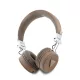Guess PU Grained Triangle Logo ENC Wireless Headphone Brown - barna
