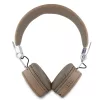 Guess PU Grained Triangle Logo ENC Wireless Headphone Brown - barna