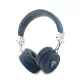 Guess PU Grained Triangle Logo ENC Wireless Headphone Blue - kék