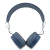 Guess PU Grained Triangle Logo ENC Wireless Headphone Blue - kék