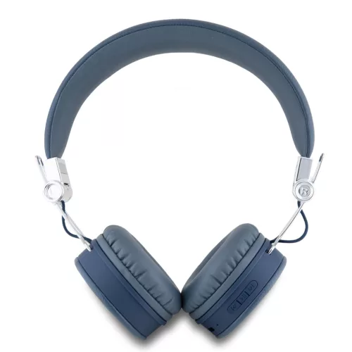 Guess PU Grained Triangle Logo ENC Wireless Headphone Blue - kék