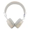 Guess PU Grained Triangle Logo ENC Wireless Headphone Beige - bézs