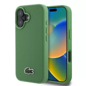    Lacoste Iconic Petit Pique Szőtt Logós MagSafe tok, iPhone 16 Plus - zöld