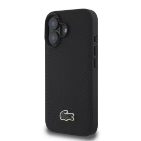    Lacoste Iconic Petit Pique Szőtt Logós MagSafe tok, iPhone 16 Plus - fekete