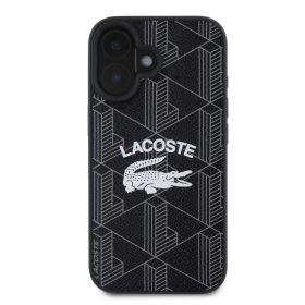Lacoste Blend Monogram MagSafe tok iPhone 16 - fekete