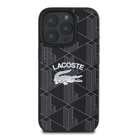 Lacoste Blend Monogram MagSafe tok iPhone  16 Pro - fekete