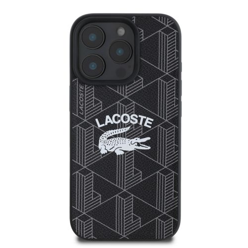 Lacoste Blend Monogram MagSafe tok iPhone  16 Pro - fekete