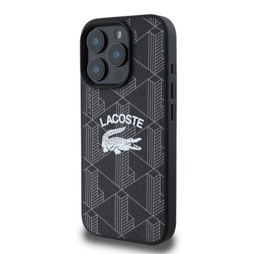 Lacoste Blend Monogram MagSafe tok iPhone  16 Pro - fekete