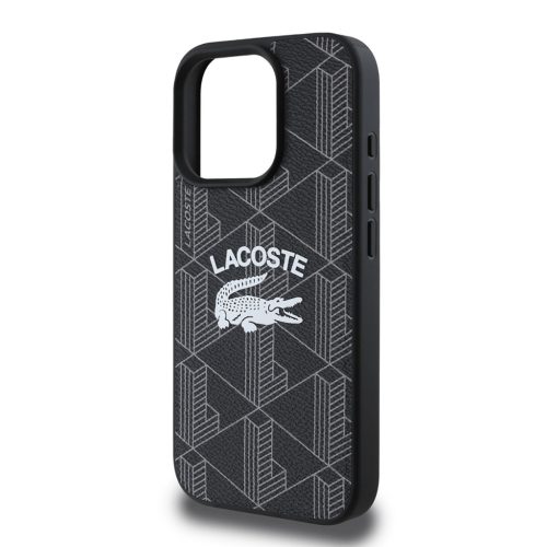Lacoste Blend Monogram MagSafe tok iPhone  16 Pro - fekete