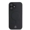 Mercedes Smooth Leather MagSafe iPhone 16 Plus tok – Fekete