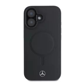   Mercedes Smooth Leather MagSafe iPhone 16 Plus tok – Fekete
