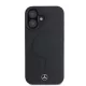 Mercedes Smooth Leather MagSafe iPhone 16 Plus tok – Fekete
