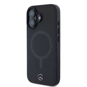   Mercedes Smooth Leather MagSafe iPhone 16 Plus tok – Fekete