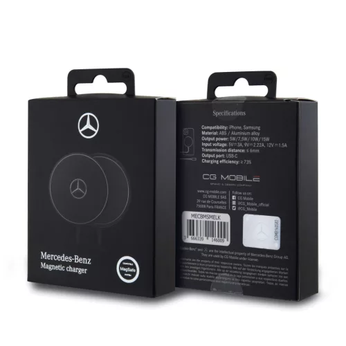 Mercedes 15W MagSafe vezeték nélküli töltő – Fekete