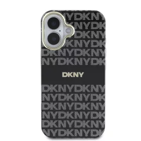   DKNY PC/TPU Repeat Pattern Tonal Stripe Magsafe tok, iPhone 16 - fekete