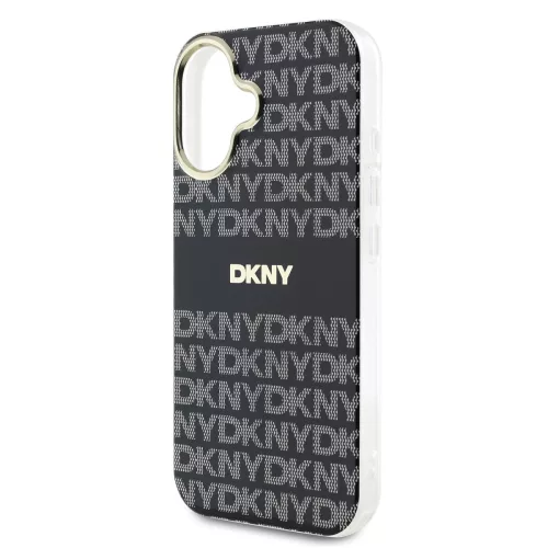 DKNY PC/TPU Repeat Pattern Tonal Stripe Magsafe tok, iPhone 16 - fekete