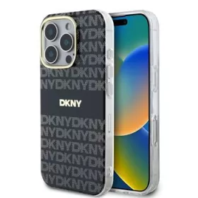   DKNY PC/TPU Repeat Pattern Tonal Stripe Magsafe tok, iPhone 16 Pro - fekete