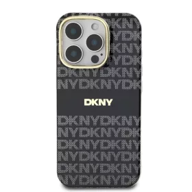   DKNY PC/TPU Repeat Pattern Tonal Stripe Magsafe tok, iPhone 16 Pro - fekete