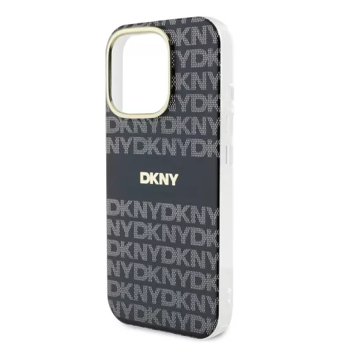 DKNY PC/TPU Repeat Pattern Tonal Stripe Magsafe tok, iPhone 16 Pro Max - fekete