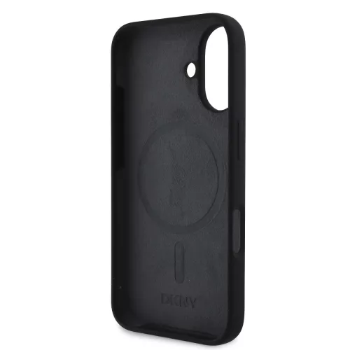 DKNY Liquid Silicone Arch Logo MagSafe tok, iPhone 16 - fekete