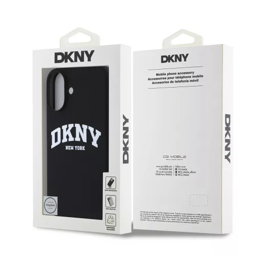 DKNY Liquid Silicone Arch Logo MagSafe tok, iPhone 16 - fekete
