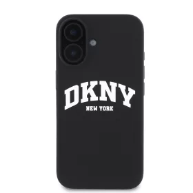   DKNY Liquid Silicone Arch Logo MagSafe tok, iPhone 16 Plus - fekete