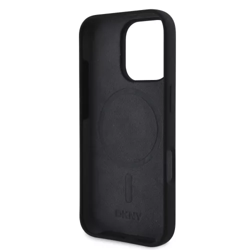 DKNY Liquid Silicone Arch Logo MagSafe tok, iPhone 16 Pro Max - fekete