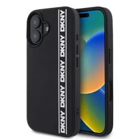 DKNY 3D Rubber Repeat Logo Line tok, iPhone 16 - fekete