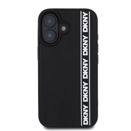 DKNY 3D Rubber Repeat Logo Line tok, iPhone 16 - fekete