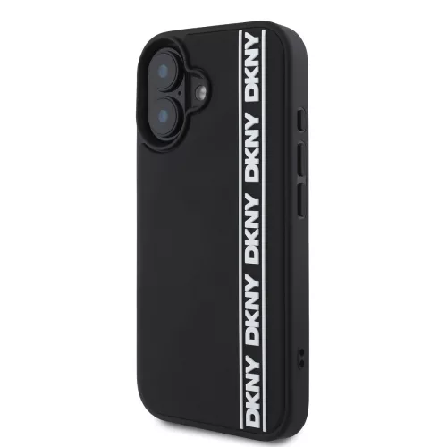 DKNY 3D Rubber Repeat Logo Line tok, iPhone 16 - fekete