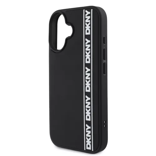 DKNY 3D Rubber Repeat Logo Line tok, iPhone 16 - fekete